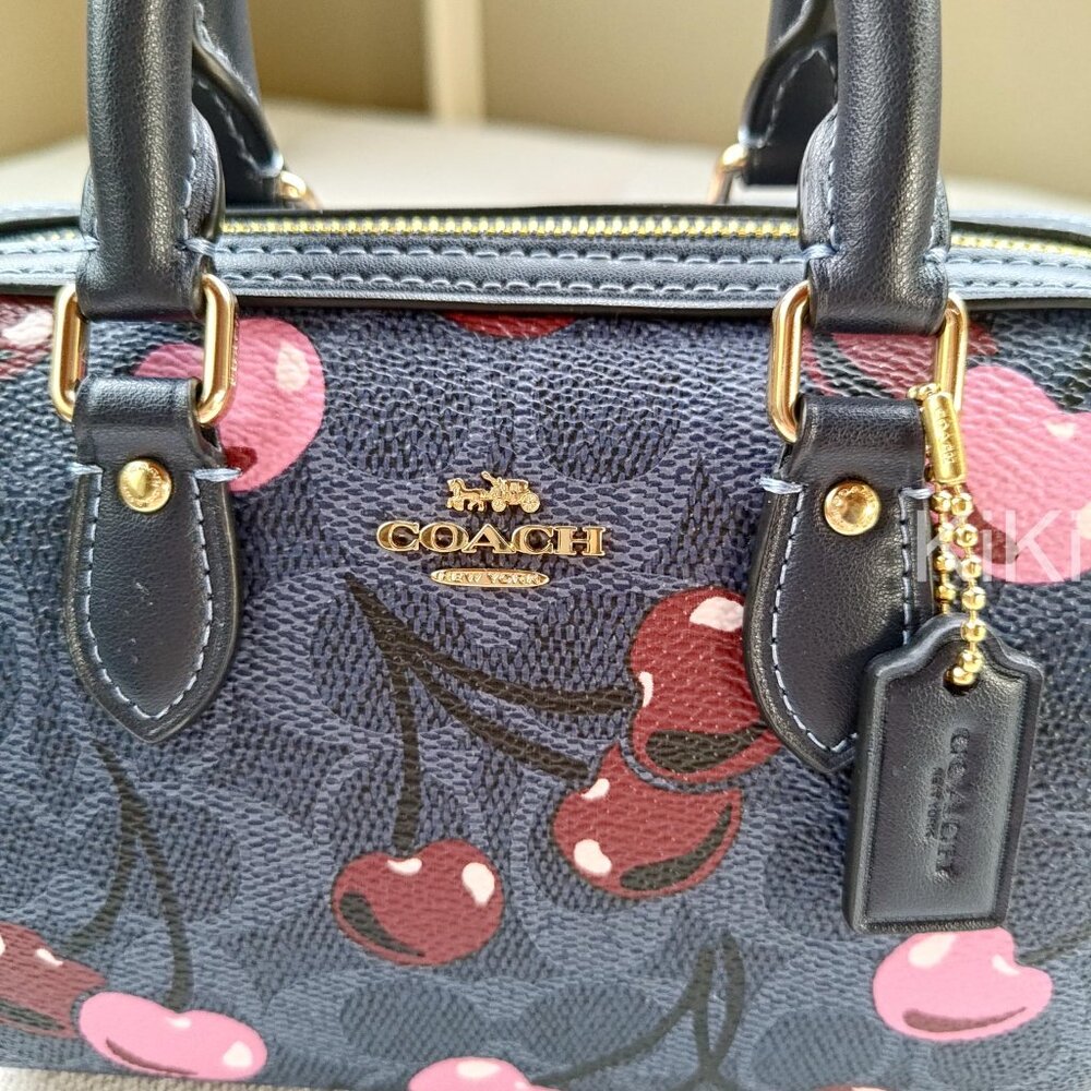 Coach Mini Rowan Crossbody Bag In Signature Canvas With Cherry Print CY741 - Picture 6 of 17